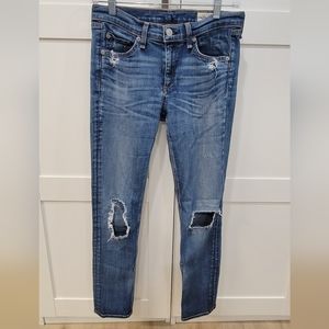 Rag & Bone Capri distressed skinny jeans